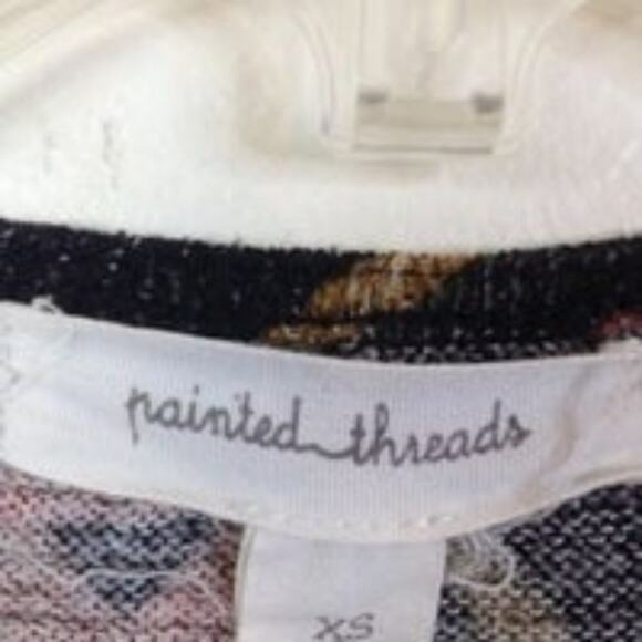 Painted Threads Open Front Black Orange Aztec Cardigan - Picture 3 of 12